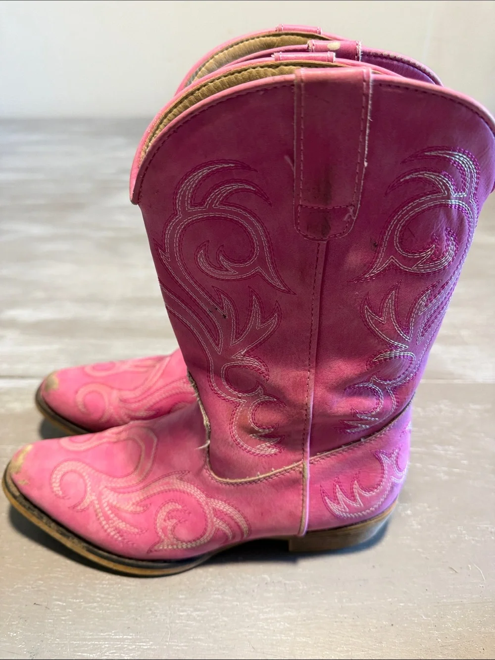 Roper Pink Girls' Western Cowboy Boots with Embroidered Shaft